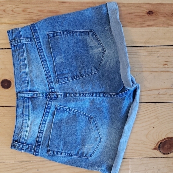 LIVA denim shorts 26 button down Y2K 90s - Picture 3 of 5